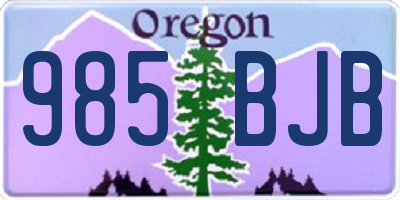 OR license plate 985BJB