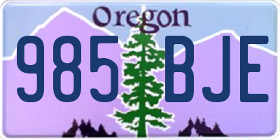 OR license plate 985BJE