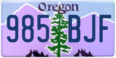 OR license plate 985BJF