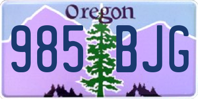 OR license plate 985BJG