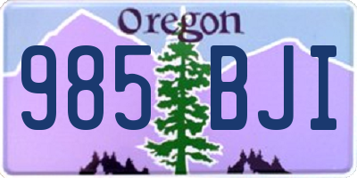 OR license plate 985BJI