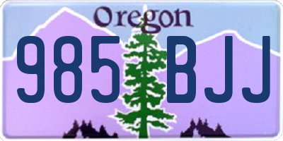 OR license plate 985BJJ