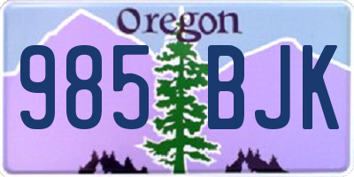 OR license plate 985BJK