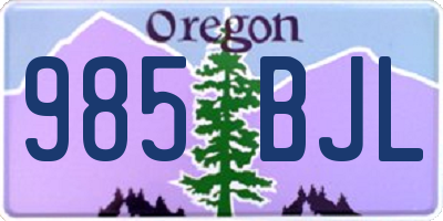 OR license plate 985BJL