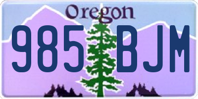 OR license plate 985BJM