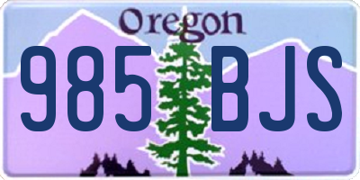 OR license plate 985BJS