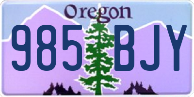 OR license plate 985BJY