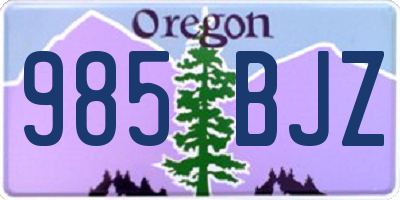 OR license plate 985BJZ