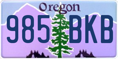 OR license plate 985BKB