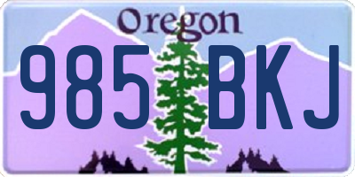 OR license plate 985BKJ