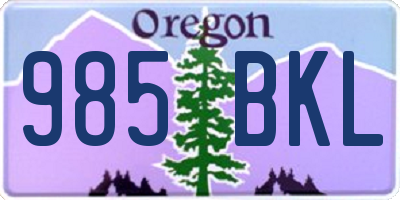 OR license plate 985BKL
