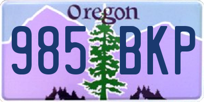 OR license plate 985BKP