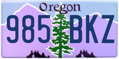 OR license plate 985BKZ