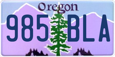 OR license plate 985BLA