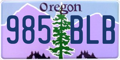 OR license plate 985BLB