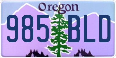 OR license plate 985BLD