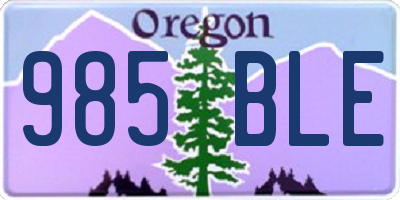 OR license plate 985BLE