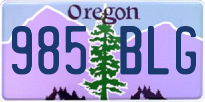 OR license plate 985BLG
