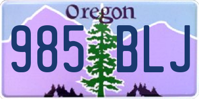 OR license plate 985BLJ
