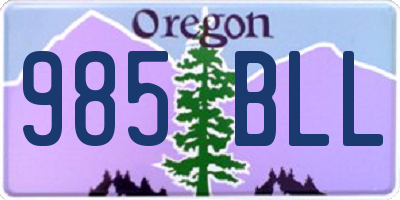 OR license plate 985BLL