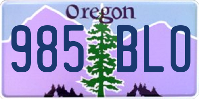 OR license plate 985BLO