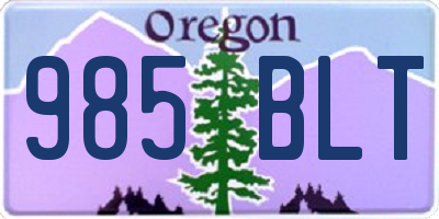 OR license plate 985BLT