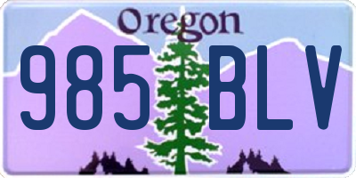 OR license plate 985BLV
