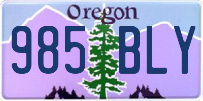 OR license plate 985BLY