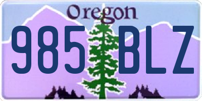 OR license plate 985BLZ