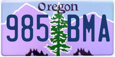 OR license plate 985BMA