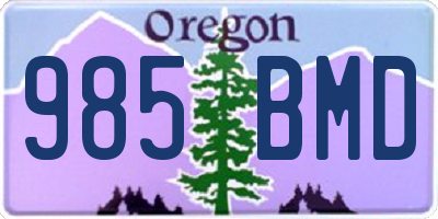 OR license plate 985BMD