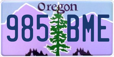 OR license plate 985BME