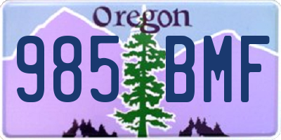 OR license plate 985BMF