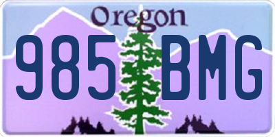 OR license plate 985BMG