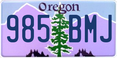 OR license plate 985BMJ