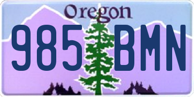 OR license plate 985BMN