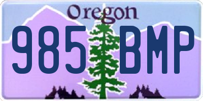 OR license plate 985BMP