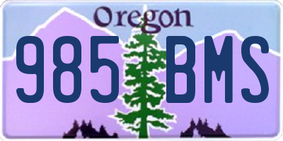OR license plate 985BMS