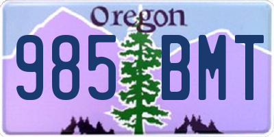 OR license plate 985BMT