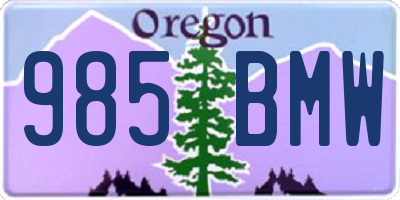 OR license plate 985BMW