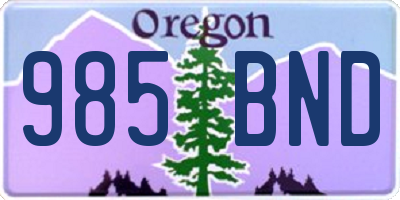 OR license plate 985BND