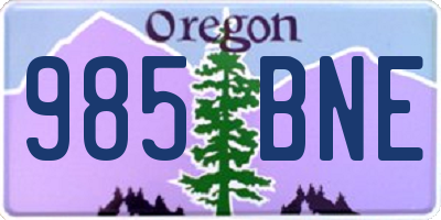 OR license plate 985BNE