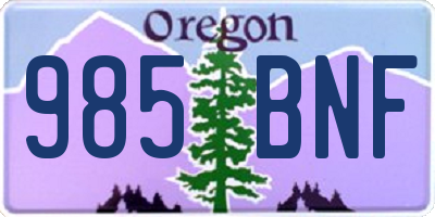 OR license plate 985BNF