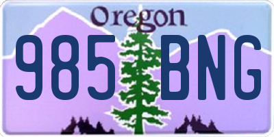 OR license plate 985BNG