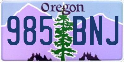 OR license plate 985BNJ