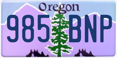 OR license plate 985BNP