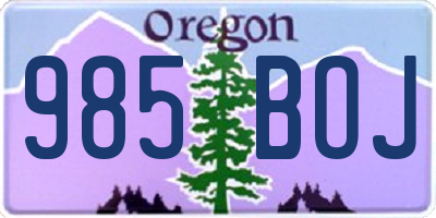 OR license plate 985BOJ