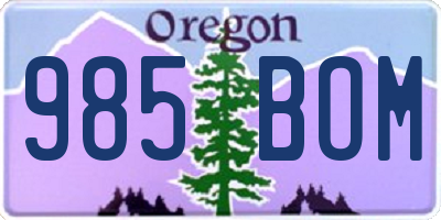 OR license plate 985BOM