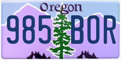 OR license plate 985BOR