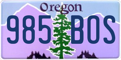 OR license plate 985BOS
